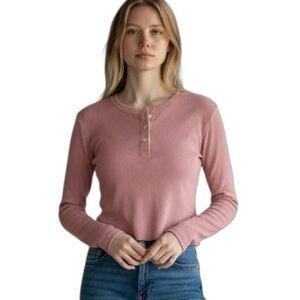 WILD FABLE PINK WAFFLE KNIT CROP TOP SZ.S EUC.